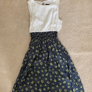 Zara Dress Blue and Green Pattern